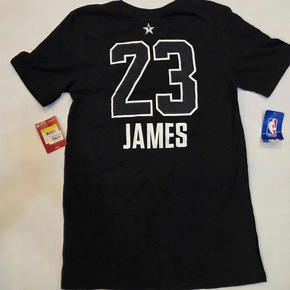 Jordan NBA All Star James Player Tee Mens Small Black New 924432-010 Cavs 23